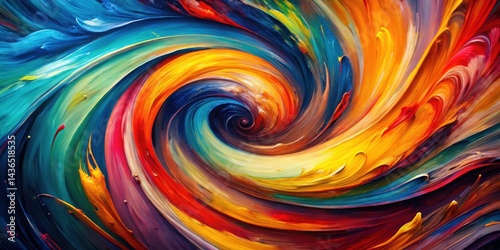 Wallpaper Mural A vibrant, swirling vortex of impasto paint strokes creates a dynamic and colorful abstract artwork. Torontodigital.ca