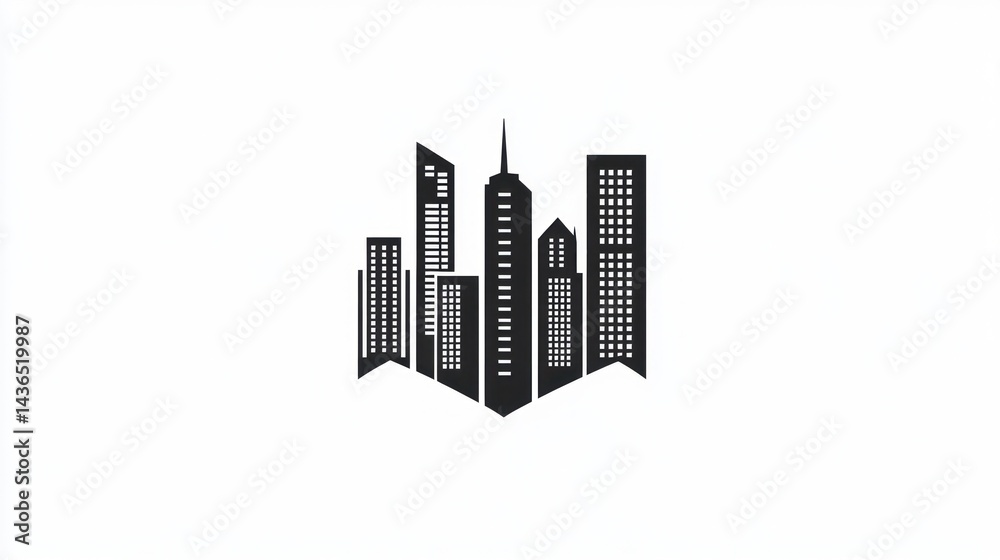 Obraz premium Cityscape silhouette graphic design