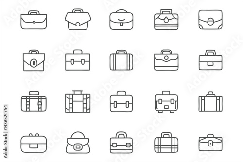 Briefcase icon set