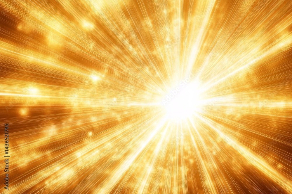 Obraz premium Stunning light burst with radiant golden rays illuminating the darkness, abstract background with rays, explosion of light, sun rays background
