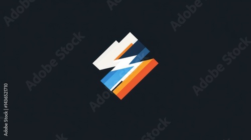 Free Download Abstract lightning bolt logo design, dark background, graphic design, website icon - GFXLoad
