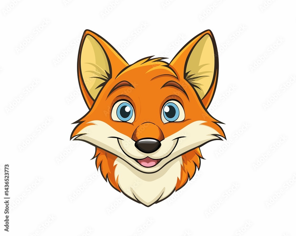 Obraz premium A fox head on white background