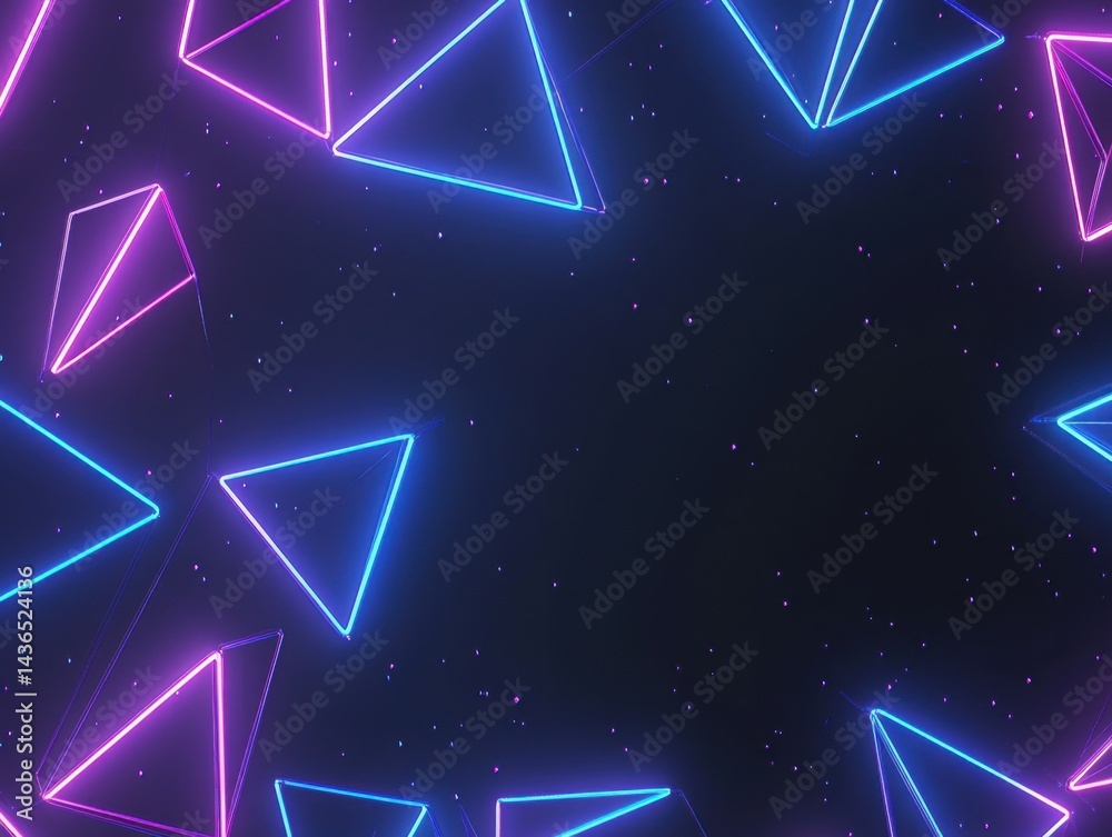 Fototapeta premium Abstract geometric pattern with glowing triangles