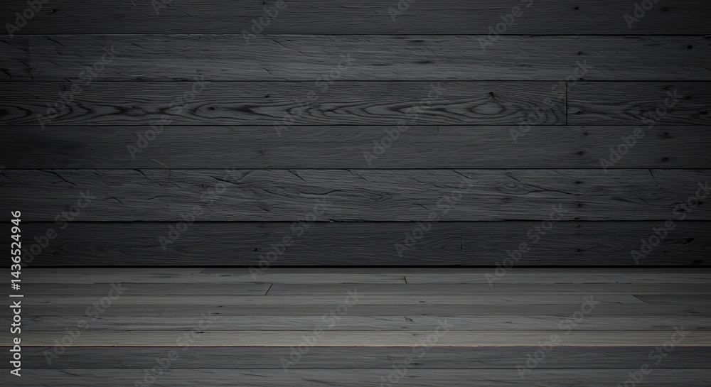 Fototapeta premium Shadowed Plank Stage AI Generated