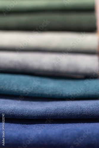 Obraz na płótnie Closeup of colorful textured textile samples w salonie