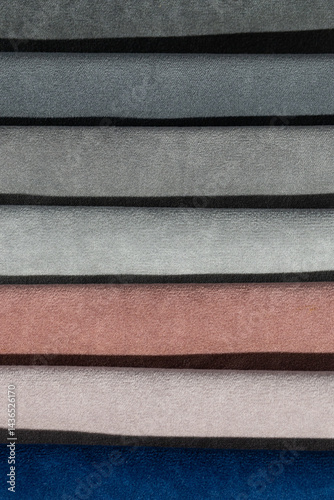 Obraz na płótnie Closeup of colorful textured textile samples w salonie