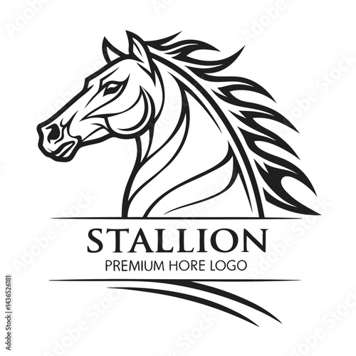 Premium Stallion Horse Head Logo Design