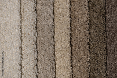 Closeup of colorful textured textile samples