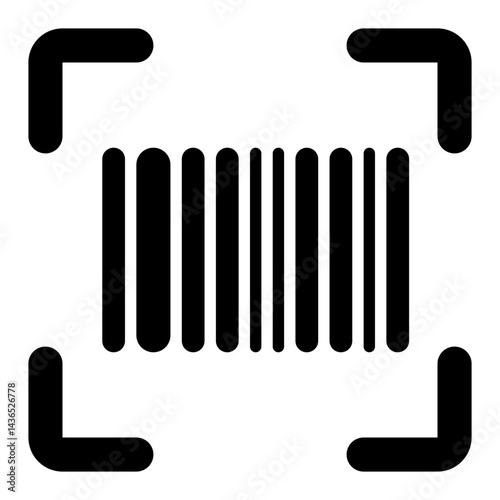 Barcode Scan Icon with Stripes Symbol