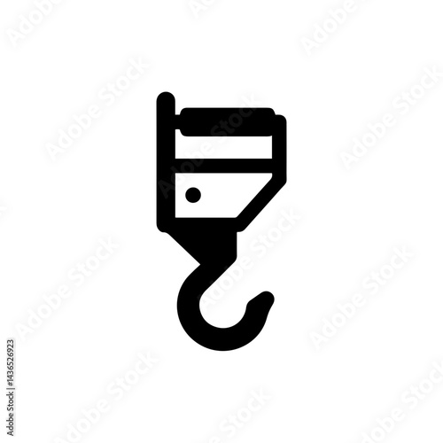 Black Icon of a Bucket Hook Clip for Ladder