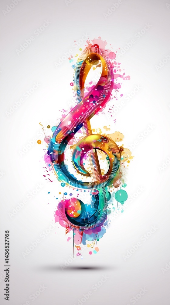 Fototapeta premium a music background with colors on a white fond 