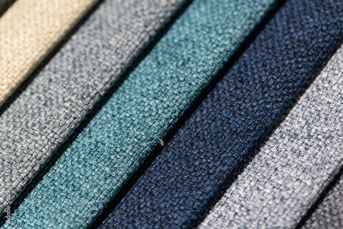 Obraz na płótnie Closeup of colorful textured textile samples w salonie