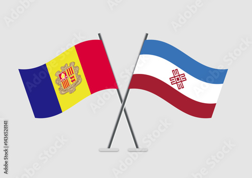 Andorra and Mari El vector flags graphic for political unity