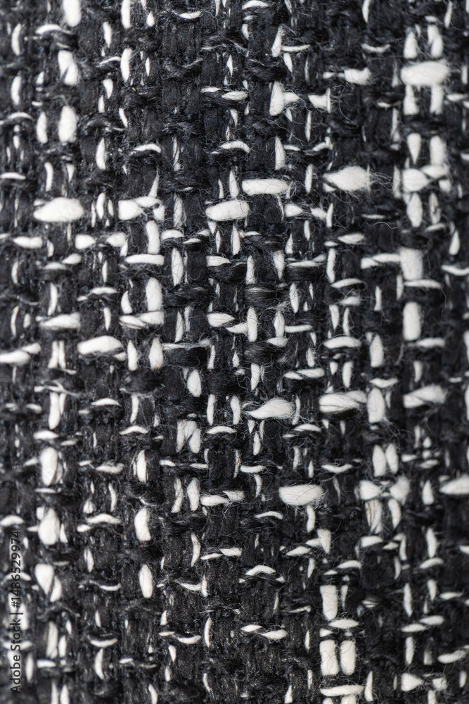 closeup of black and white textured textile