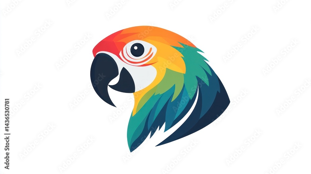 Fototapeta premium Colorful Parrot Profile Logo Design