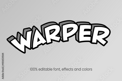 warper 100 % editable font