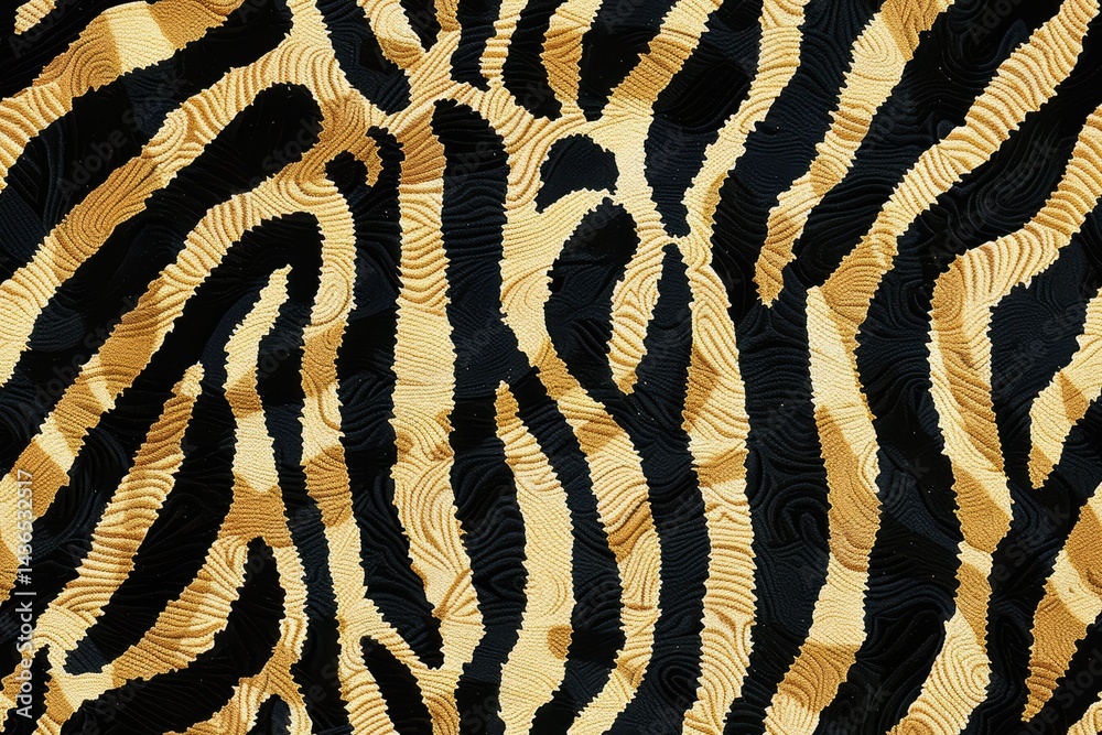 Zebra print pattern in high definition showcasing bold black and golden stripes Zebra print pattern in high definition showcasing bold black and golden stripes