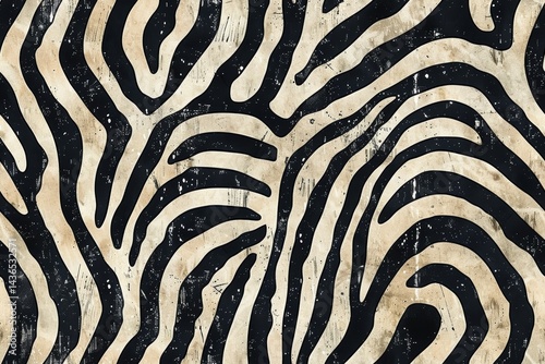 Dynamic zebra print pattern in high definition showcasing bold lines and natural textures photo