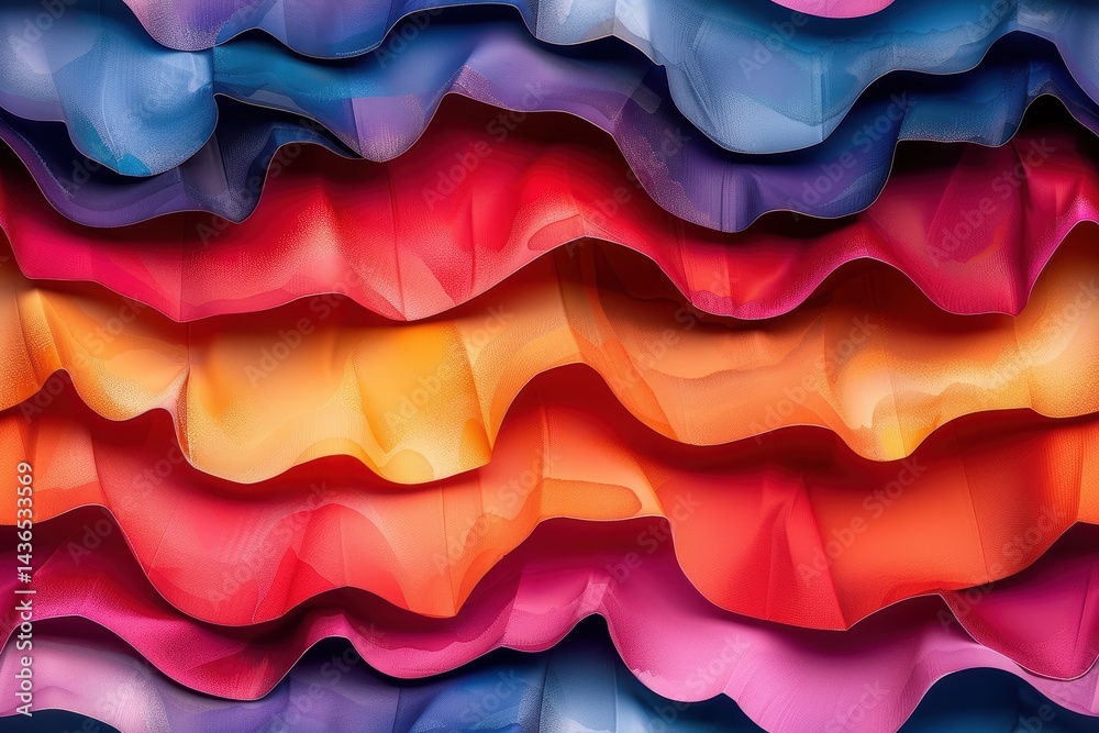 Fototapeta premium Colorful gradient pattern featuring smooth transitions in vibrant hues and layered textures in 8K resolution