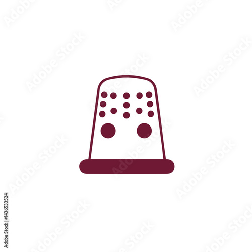Handmade sewing thimble icon for craft projects and DIY stitching blogs