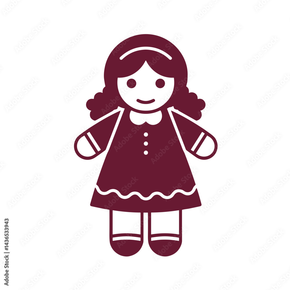 Handmade rag doll icon for craft tutorials and DIY toy blogs Handmade rag doll icon for craft tutorials and DIY toy blogs