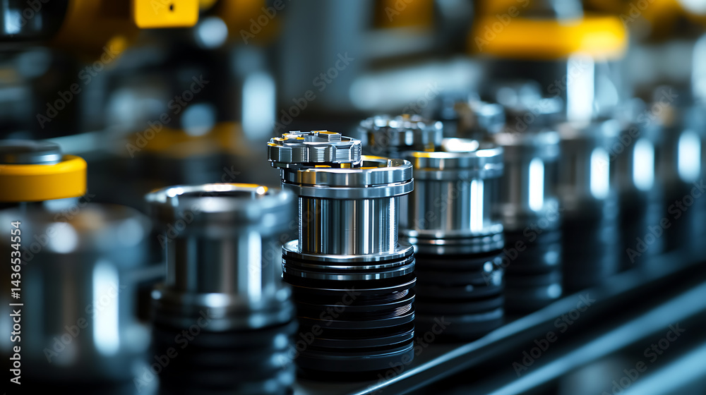 Metal Components on Assembly Line Metal Components on Assembly Line