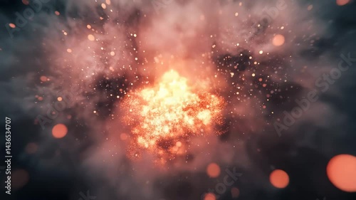 An abstract representation of an explosion showcasing vibrant colors and textures.