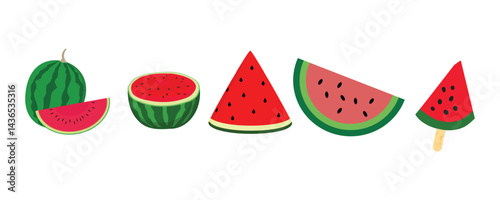 Watermelon Vector Set – Different Styles and Colorful Illustrations