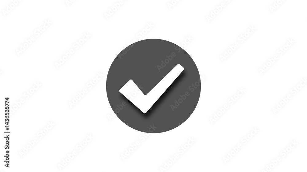 Approved in Style Circle Sign with Checkmark Animation Approved in Style Circle Sign with Checkmark Animation