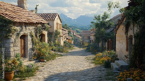 Wallpaper Mural A decorated Christmas tree stands alone in the desolate remains of a destroyed city, bathed in the warm light of a fading sunset Torontodigital.ca