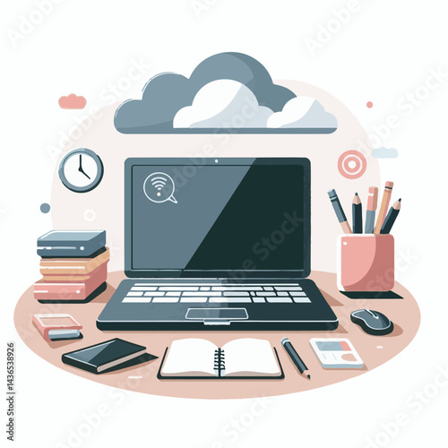 computer, laptop, business, technology, digital, internet, pc, monitor, notebook, communication, screen, modern, desktop, work, background, isolated, blank, display, keyboard, mockup, front, object, d
