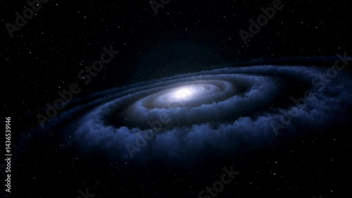 Foggy galaxy in space, 3d visualization