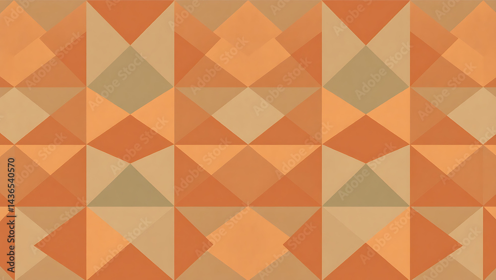 Fototapeta premium Abstract Geometric Orange Pattern Background - Modern Artistic Design with Triangles & Creative Shapes