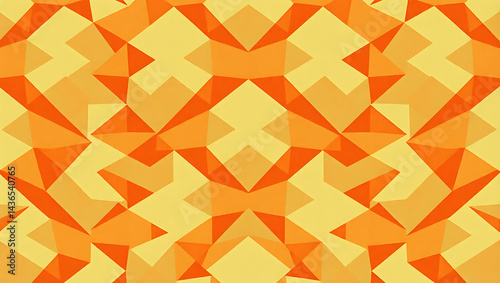 Vibrant Abstract Geometric Pattern Background in Orange and Yellow for Modern Graphic Design