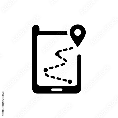 Simple GPS Device with Trail and Pin Marker Icon