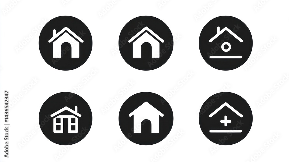 Fototapeta premium House Icons on White Background (1)