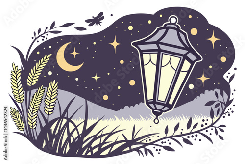 75 Magical glowing lanterns, cosmic fireflies, starry night sky, ethereal light, fantasy ambiance, colorful sparkles, celestial atmosphere, dreamy landscape, mystical illumination, surreal composition