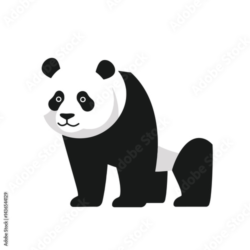 Creative Flat Vector Illustrations of panda: Minimalist, Modern, and Perfect for Pet-Themed Graphics.Charming Flat Vector panda Illustration: Playful, Minimal, and Versatile Cartoon Primate Design
