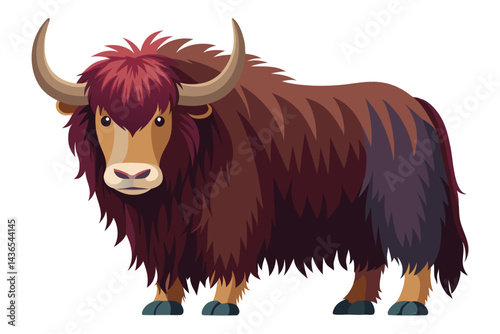 Yak Illustration on White Background.
