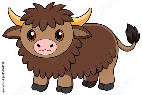 Yak Illustration on White Background.