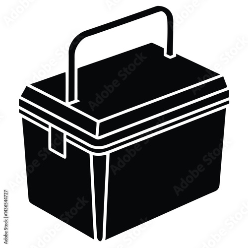 vector illustration of cute cooler box isolated