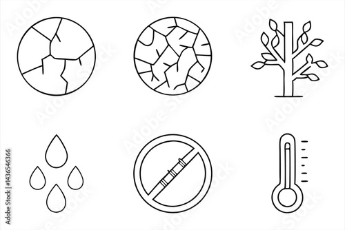 Drought icon set