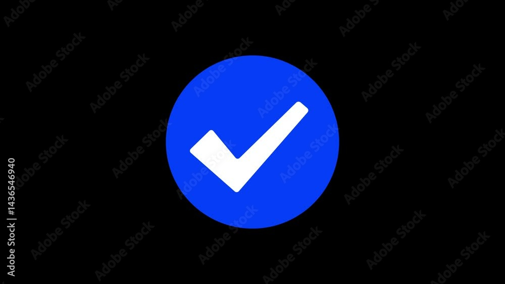 Circle with Checkmark Symbol Animation, Symbolizing Approval or Success Circle with Checkmark Symbol Animation, Symbolizing Approval or Success