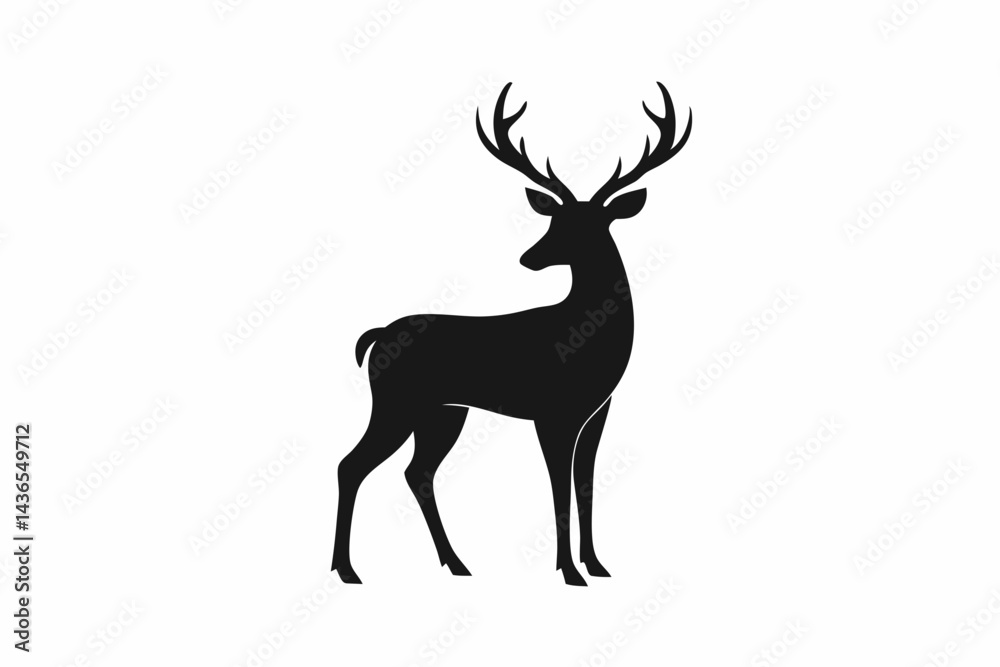 Obraz premium deer silhouette vector illustration