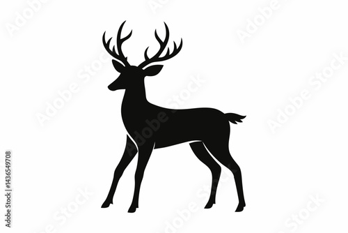 deer silhouette isolated on white