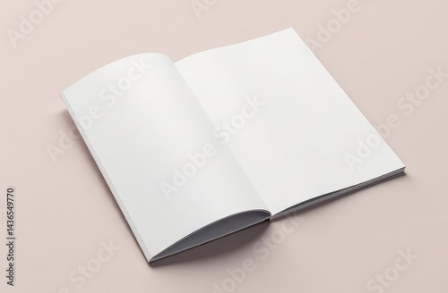 White  booklet mockap brochure magazine A4 divided into two parts isolated