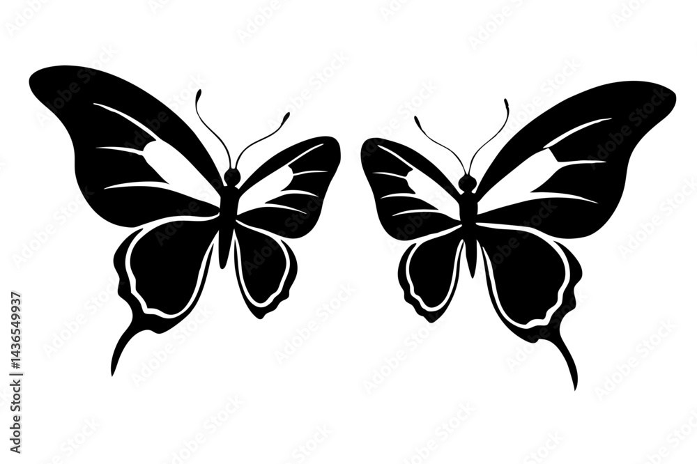 Fototapeta premium butterfly silhouette vector illustration