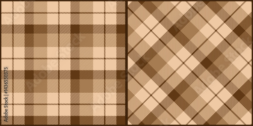 Gradient brown plaid seamless pattern vector. Background graphic tartan fashion design use for print, texture, cloth, fabric, flannel.