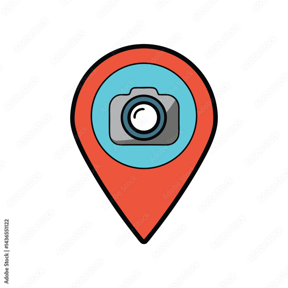 Fuse A Camera Lens Inside A Map Location Pin Fuse A Camera Lens Inside A Map Location Pin