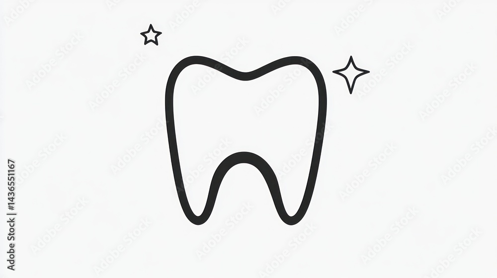 Clean Tooth Icon on Light Background Clean Tooth Icon on Light Background